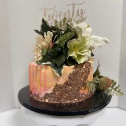 Mela T Cakery - Rose gold 21st Birthday Cake