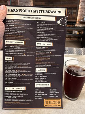 Menu photo 2 Old Black Bear Brewing Company- Athens Athens, AL Menu photo 2 Old Black Bear Brewing Company- Athens Athens, AL