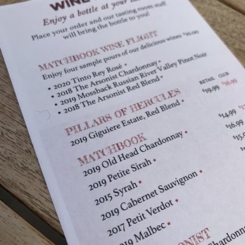 Matchbook Wine Company - Thanks to Maddy for the great service - Wineries Near Me - Zamora, California Matchbook Wine Company - Thanks to Maddy for the great service - Wineries Near Me - Zamora, California