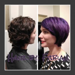 TRIBE SALON - Lightened and then purple added and overall shape-up...