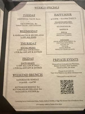 Menu photo 2 Hidalgo’s Cocina & Cócteles Fullerton, CA Menu photo 2 Hidalgo’s Cocina & Cócteles Fullerton, CA