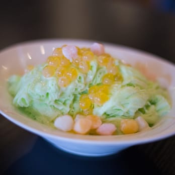 Ice Monster - Honeydew shaved snow with passion fruit bubble and mochi. Topped with condensed milk! - Juice Bars & Smoothies Near Me - Walnut Creek, California