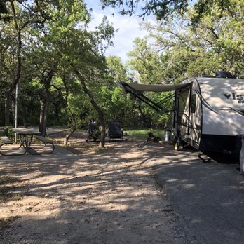 Guadalupe River State Park - Huge space with a huge pad to set up our screen room. - Parks Near Me - Spring Branch, Texas Guadalupe River State Park - Huge space with a huge pad to set up our screen room. - Parks Near Me - Spring Branch, Texas