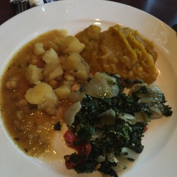 Pam's Caribbean Kitchen - Ah bess veggie platter... Channa and Aloo, pumpkin and bhagee - Trinidadian Near Me - Seattle, Washington Pam's Caribbean Kitchen - Ah bess veggie platter... Channa and Aloo, pumpkin and bhagee - Trinidadian Near Me - Seattle, Washington