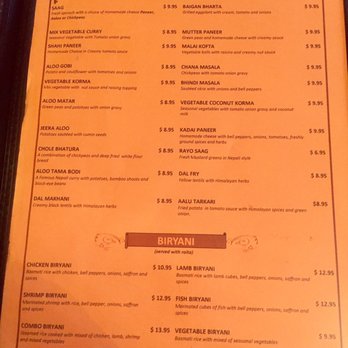 Yak The Kathmandu Kitchen - Menu. - Indian Near Me - Mobile, Alabama