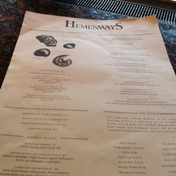 Hemenway's Restaurant - Menu - Seafood Near Me - Providence, Rhode Island Hemenway's Restaurant - Menu - Seafood Near Me - Providence, Rhode Island