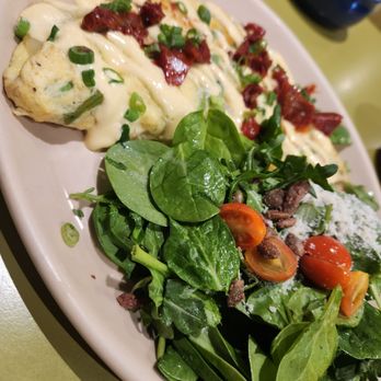 Snooze, an A.M. Eatery - Crab and asparagus omelet with a side salad - Breakfast & Brunch Near Me - Charlotte, North Carolina Snooze, an A.M. Eatery - Crab and asparagus omelet with a side salad - Breakfast & Brunch Near Me - Charlotte, North Carolina