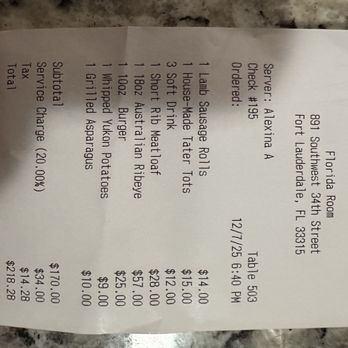Florida Room - Party of 3 - Cocktail Bars Near Me - Fort Lauderdale, Florida