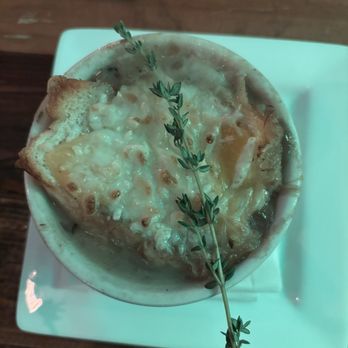 TLC Vegan Cafe - French Onion Soup w/ Smoked Gouda Crostini - Cafes Near Me - Richardson, Texas TLC Vegan Cafe - French Onion Soup w/ Smoked Gouda Crostini - Cafes Near Me - Richardson, Texas