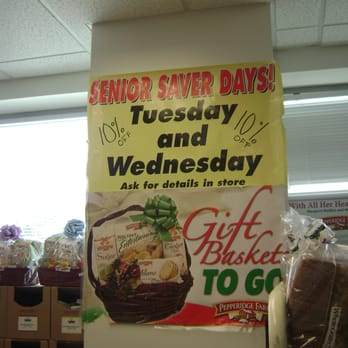 Pepperidge Farm - Woo hoo ! Seniors get 10% off on Tuesday and Wednesday - Bakeries Near Me - Bloomfield, Connecticut