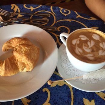 El Rey Sol - Latte with croissant - French Near Me - Ensenada, BCN