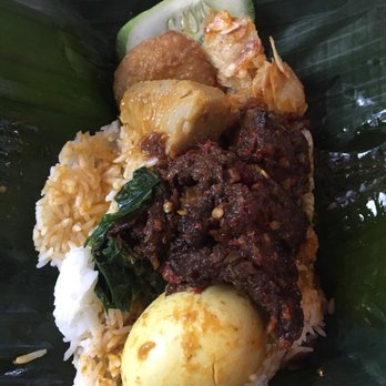 Sky Cafe - Nasi Bungkus (R23) with spicy beef - Indonesian Near Me - Philadelphia, Pennsylvania