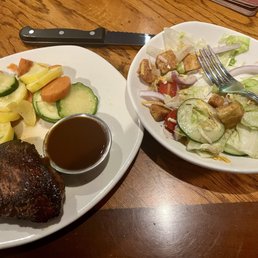 Veterans Day options. I took a little bit of each home along with a slice of cheesecake. It all became dinner. Lol