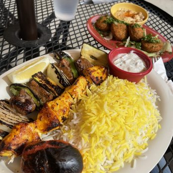 Babajoon's Kabobs & More - Lamb/chicken plate with a side of Falafel - Persian/Iranian Near Me - Westminster, Colorado Babajoon's Kabobs & More - Lamb/chicken plate with a side of Falafel - Persian/Iranian Near Me - Westminster, Colorado