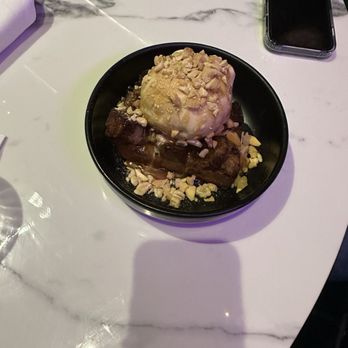Gemma Fish + Oyster - Fried bread pudding with caramel apples and nuts. - Seafood Near Me - Jacksonville, Florida
