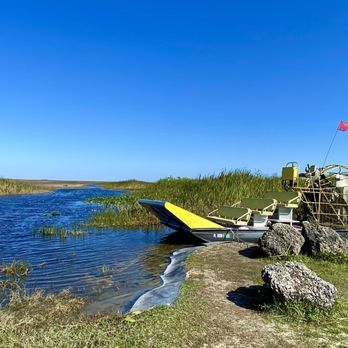 Airboat In Everglades - Our airboat waiting for us at the launch! - Boat Tours Near Me - Miami, Florida Airboat In Everglades - Our airboat waiting for us at the launch! - Boat Tours Near Me - Miami, Florida