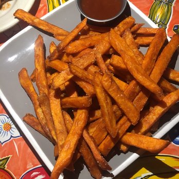 Mama Roomba - Sweet Potato Fries with Habenero Ketchup- YUM - Caribbean Near Me - Bakersfield, California Mama Roomba - Sweet Potato Fries with Habenero Ketchup- YUM - Caribbean Near Me - Bakersfield, California