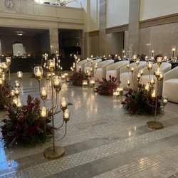 Boyd's Blossoms - Full view of the ceremony circle with flowers and candles