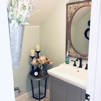 Enrique's Tile and Granite - Guest bathroom, installed mosaic tile, vanity and new fixtures - Tiling Near Me - Livermore, California Enrique's Tile and Granite - Guest bathroom, installed mosaic tile, vanity and new fixtures - Tiling Near Me - Livermore, California