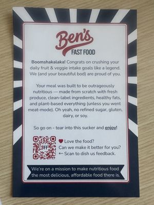 Menu photo 1 Ben’s Fast Food San Francisco, CA