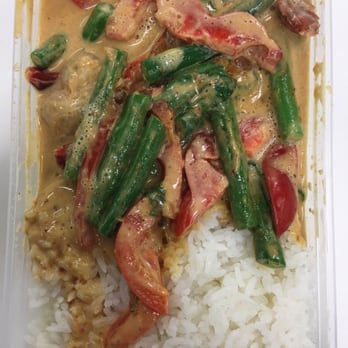 O-Cha Thai Eatery - Chuu Chee Prawns with rice (takeaway) - Thai Near Me - Kogarah, NSW O-Cha Thai Eatery - Chuu Chee Prawns with rice (takeaway) - Thai Near Me - Kogarah, NSW