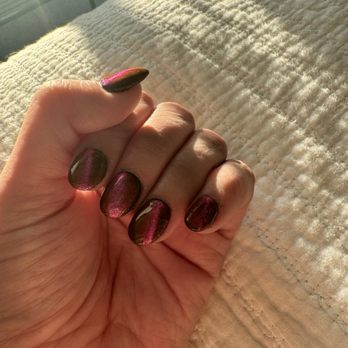 Yeah 1 Nails Bar - Left hand cat eye nails . Obsessed - Nail Salons Near Me - Plano, Texas