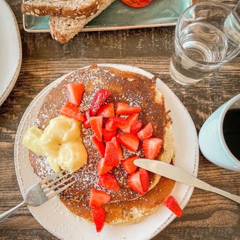 First Watch - Lemon ricotta custard pancakes - Breakfast & Brunch Near Me - Austin, Texas