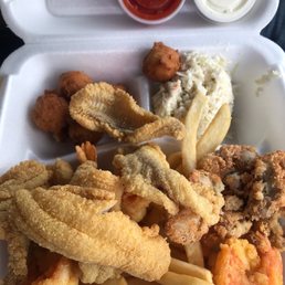 a tray of fried food