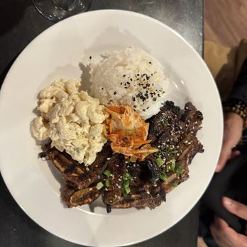 Pasifika Grill & Bar - Kalbi Short Ribs, Rice, Mac Salad, Kim Chi - Guamanian Near Me - Bellevue, Washington