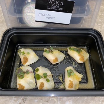 Roka Akor - Chicago - Escolar Tataki, White Asparagus, Yuzu Shallot Dressing* ** - Sushi Bars Near Me - Chicago, Illinois Roka Akor - Chicago - Escolar Tataki, White Asparagus, Yuzu Shallot Dressing* ** - Sushi Bars Near Me - Chicago, Illinois