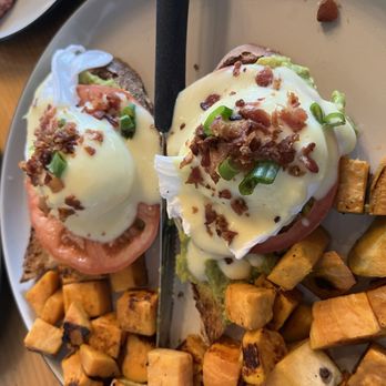 Caffe Social - One of the Eggs Benedict options - American Near Me - Norwalk, Connecticut