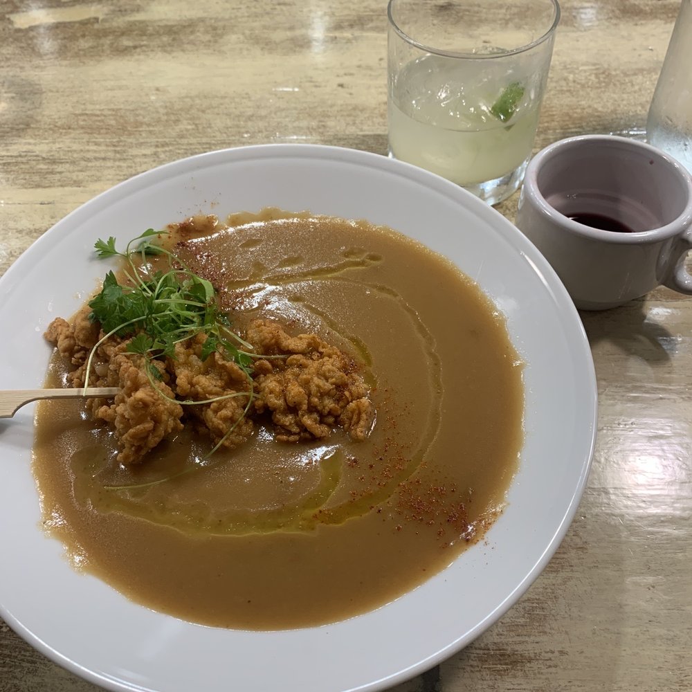 The Library Kitchen & Bar - Special Shrimp Lobster Bisque with fried oysters - Desserts Near Me - Sapphire, North Carolina