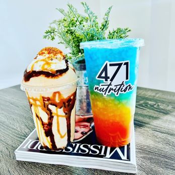 471 Nutrition - Peanut Butter cheesecake shake and a Mermaid loaded tea - Juice Bars & Smoothies Near Me - Brandon, Mississippi
