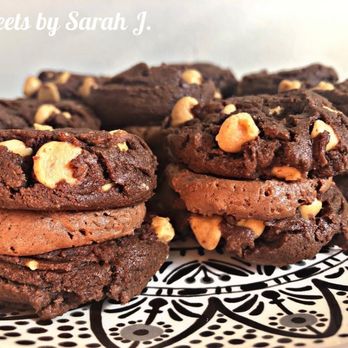 Sweets by Sarah J - Chocolate peanut butter sandwich cookies. - Desserts Near Me Sweets by Sarah J - Chocolate peanut butter sandwich cookies. - Desserts Near Me