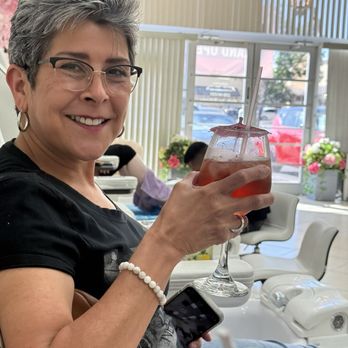 Sassy Nails And Lashes - My GF having a cocktail during her pedicure - Nail Technicians Near Me - San Antonio, Texas Sassy Nails And Lashes - My GF having a cocktail during her pedicure - Nail Technicians Near Me - San Antonio, Texas