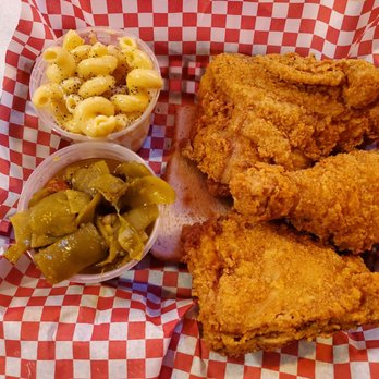 Champy's Chicken - 3 piece dark meal with Mac and Cheese and Green Beans. - Southern Near Me - Madison, Alabama Champy's Chicken - 3 piece dark meal with Mac and Cheese and Green Beans. - Southern Near Me - Madison, Alabama