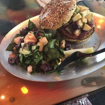 Hop + Grind - Beet burger with just the apples--yum! - Burgers Near Me - Durham, New Hampshire