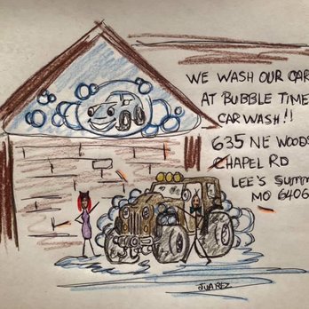 Bubble Time Car Wash - Cartoon art from customer - Car Wash Near Me - Lees Summit, Missouri