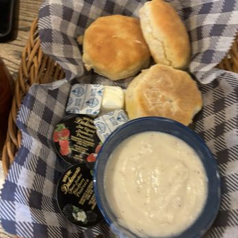 Cracker Barrel Old Country Store - Before picture of biscuits, we also stated that we didn't want any gravy. - American Near Me - Indianapolis, Indiana