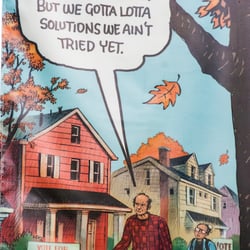 Harvey Pekar Park - A detail of the banner at the park.