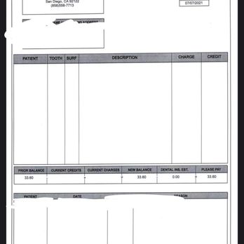 Goldberg Dental Group - Detailed billing statement - Cosmetic Dentists Near Me - San Diego, California