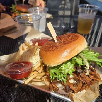 Drizzle - The Take Your Cloves Off Burger with a side of garlic fries. - Coffee & Tea Near Me - Mount Shasta, California Drizzle - The Take Your Cloves Off Burger with a side of garlic fries. - Coffee & Tea Near Me - Mount Shasta, California