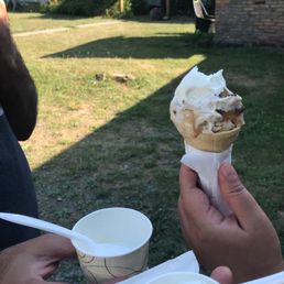 Small coconut cup, and a small lemon ginger snap cone! Delish Small coconut cup, and a small lemon ginger snap cone! Delish