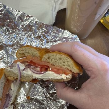 Tahoe Bagel Company - Lox bagel on a jalapeño cheddar bagel. - Bagels Near Me - Stateline, Nevada Tahoe Bagel Company - Lox bagel on a jalapeño cheddar bagel. - Bagels Near Me - Stateline, Nevada