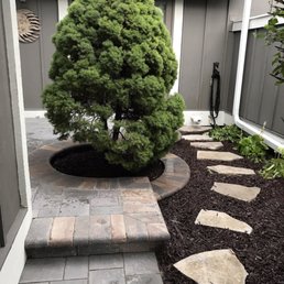 Beautiful entrance with stepping stones added