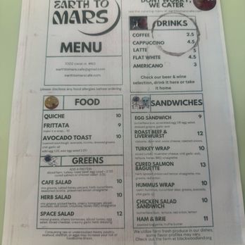 Earth to Mars - Menu 12/25 - Coffee & Tea Near Me - Houston, Texas Earth to Mars - Menu 12/25 - Coffee & Tea Near Me - Houston, Texas