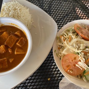 Tibet Corner - Tofu Makhani (make sure to request vegan so they make it with coconut milk!) and Tibet Corner Salad - Indian Near Me - Hopkins, Minnesota Tibet Corner - Tofu Makhani (make sure to request vegan so they make it with coconut milk!) and Tibet Corner Salad - Indian Near Me - Hopkins, Minnesota