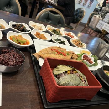 Jook Hyang - Lotus wrapped rice and fried fish - Korean Near Me - Los Angeles, California Jook Hyang - Lotus wrapped rice and fried fish - Korean Near Me - Los Angeles, California