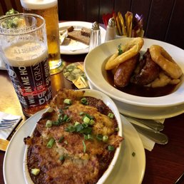 Guiness beef pie and bangers & mash Guiness beef pie and bangers & mash