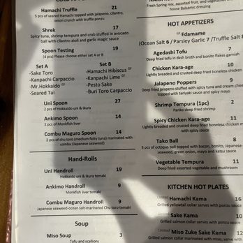 Nara - Dinner Menu - Japanese Near Me - San Francisco, California